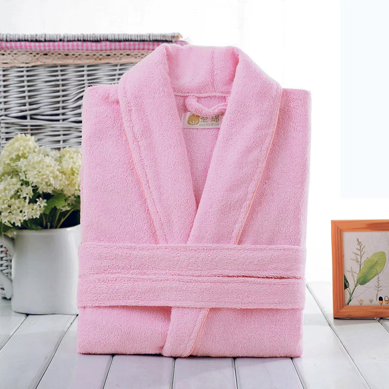 Pink Cotton Terry Bathrobe