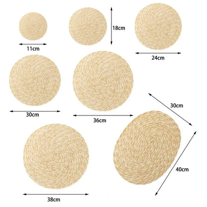 Table Placemat Hand-woven Straw Braided